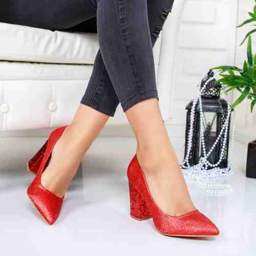 Pantofi Flafico rosii cu toc
