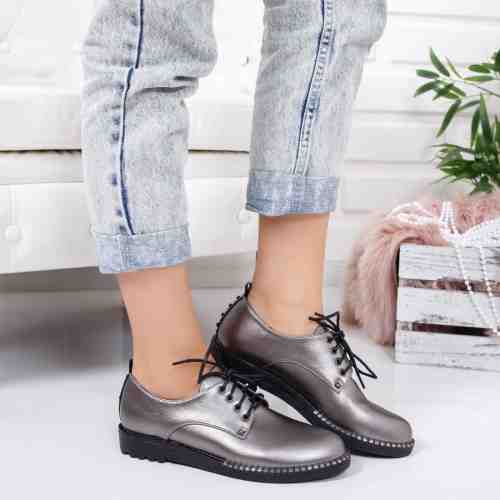 Pantofi Inmahi argintii casual
