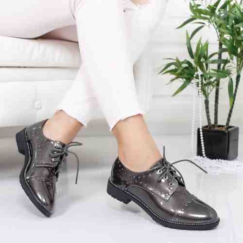 Pantofi Nicovi gri casual