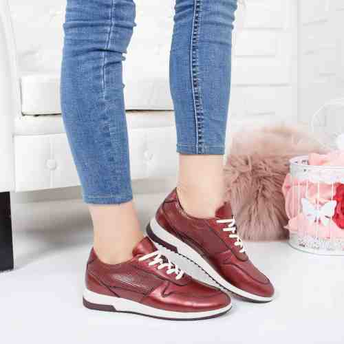 Pantofi Piele Faviza visinii casual