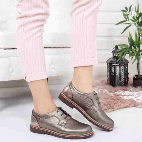 Pantofi Piele Wameli gri deschis