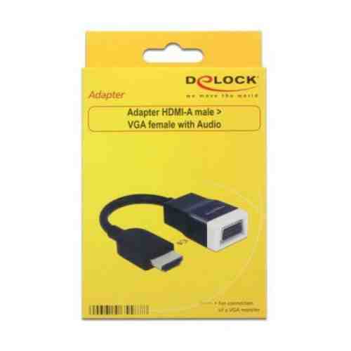 Adaptor HDMI la VGA cu Audio DELOCK 65587 15 cm Alb Negru