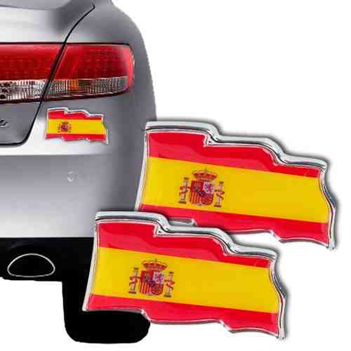 Autocolante Auto cu Steagul Spaniei (pachet de 2)