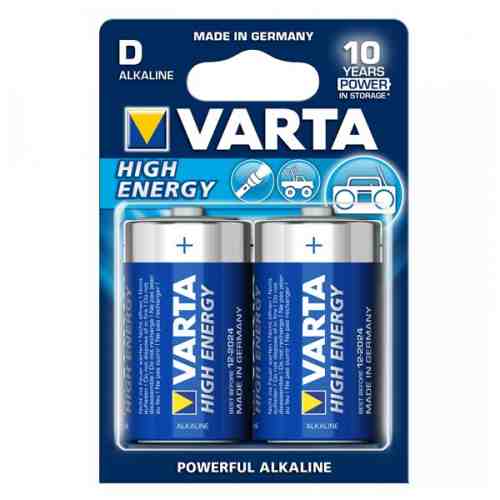 Baterie Alcalină Varta LR20 D 1,5 V 16500 mAh High Energy (2 pcs) Albastru