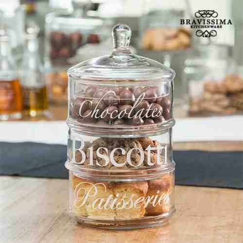 Borcan Triplu din Sticlă Bravissima Kitchen