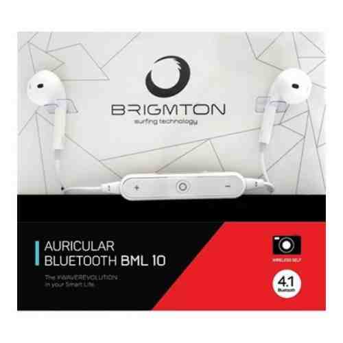 Cască Bluetooth Sportivă cu Microfon BRIGMTON BML-10-B 16Ω Bluetooth 4.1 Alb