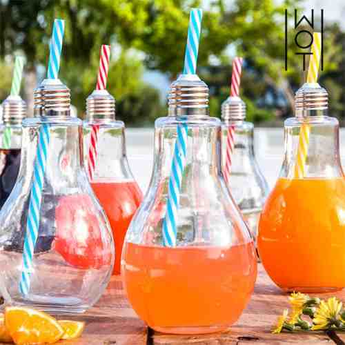 Pahare Bec Transparente cu Paie Wagon Trend 400 ml (set de 6)