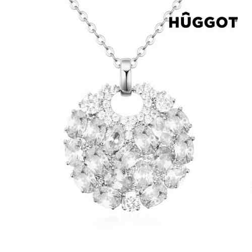 Pandantiv Placat cu Rodiu cu Zirconii Moon Hûggot (45 cm)