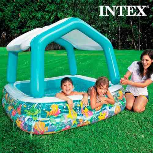 Piscină Gonflabilă cu Umbrelă Casă Intex