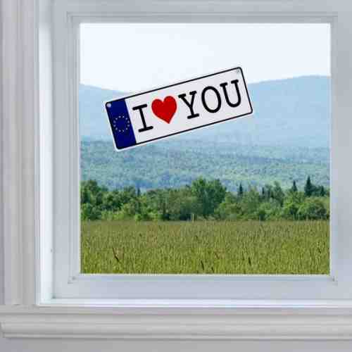 Placă de înmatriculare I Love You cu Ventuză
