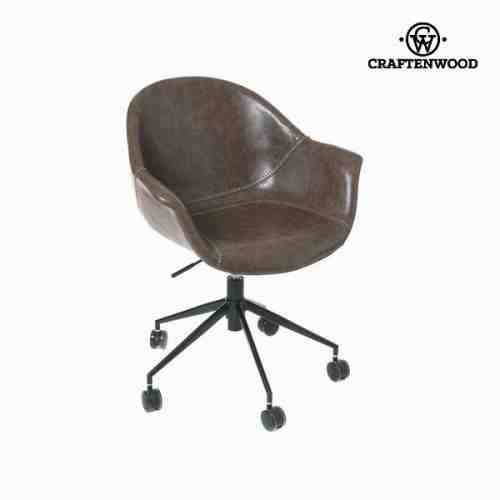 Scaun de Birou Imitație de piele Maro închis - Ellegance Colectare by Craftenwood