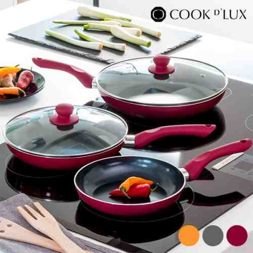 Tigăi Ceramice Cook D'Lux (5 piese) Castaniu