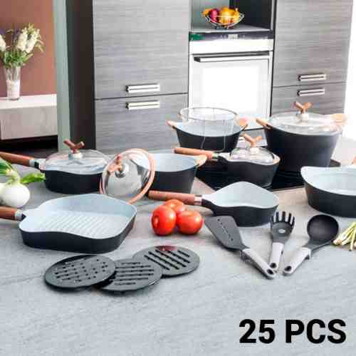 Tigăi şi Set de Bucătărie Black Premium 10143502 (25 piese)