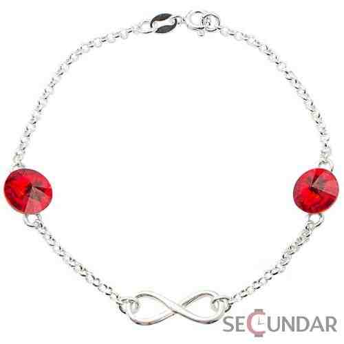 Bratara Argint 925 cu SWAROVSKI ELEMENTS Rivoli Infinit Silver Charm Lt. Siam