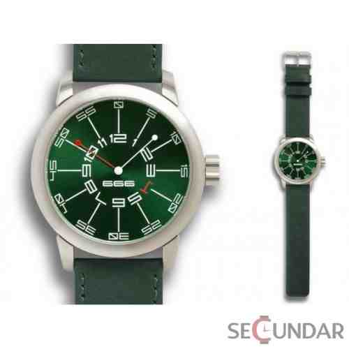 Ceas 666Barcelona Adventure green leather 8424210000834 Barbatesc