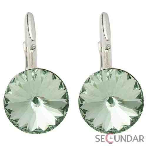 Cercei Argint 925 cu SWAROVSKI ELEMENTS Rivoli 8 mm Chrysolite