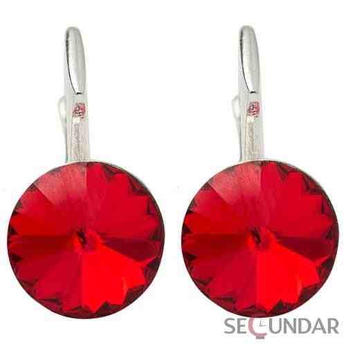 Cercei Argint 925 cu SWAROVSKI ELEMENTS Rivoli 8 mm Lt. Siam