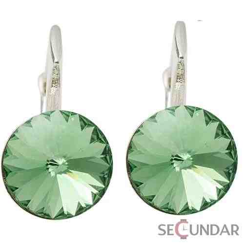 Cercei Argint 925 cu SWAROVSKI ELEMENTS Rivoli 8 mm Peridot