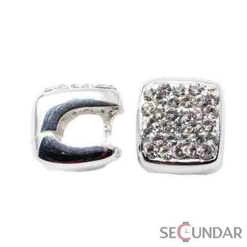 Cercei Argint 925 cu SWAROVSKI ELEMENTS Xirius Square Crystal Clear