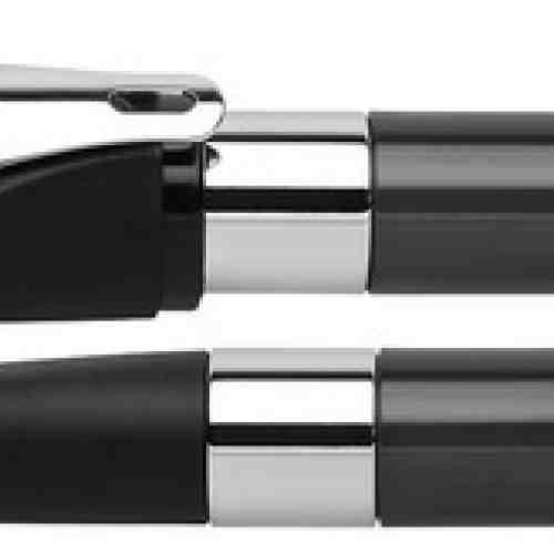 Stilou SCHNEIDER ID (tip L - stangaci), accesorii metalice - corp negru/crom