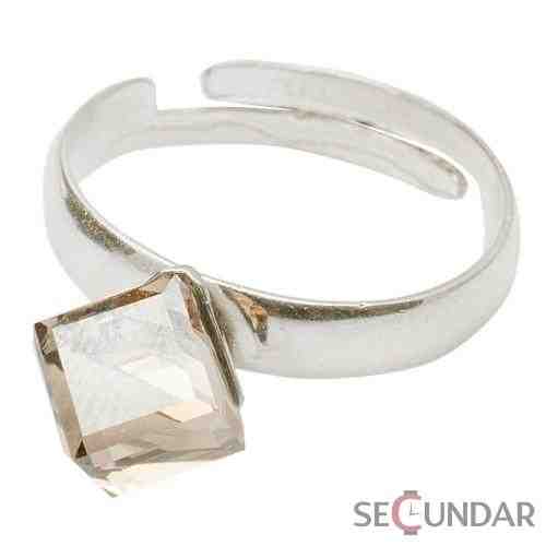 Inel Argint 925 cu SWAROVSKI ELEMENTS Cubic 6mm Golden Shadow