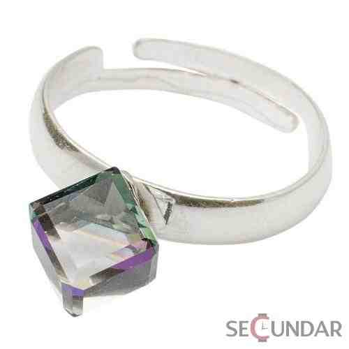 Inel Argint 925 cu SWAROVSKI ELEMENTS Cubic 6mm Heliotrope