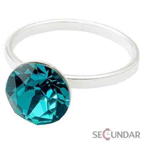 Inel Argint 925 cu SWAROVSKI ELEMENTS Xirius 8 mm Blue Zircon