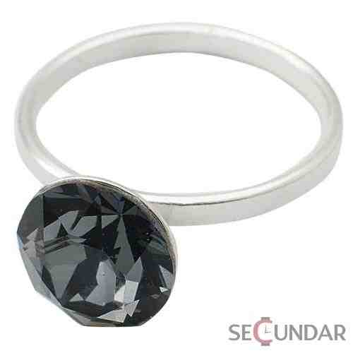 Inel Argint 925 cu SWAROVSKI ELEMENTS Xirius 8 mm Silver Night