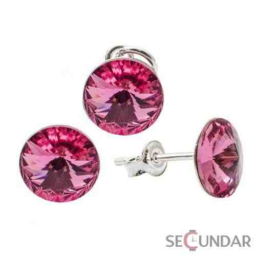 Set Argint 925 cu SWAROVSKI ELEMENTS Rivoli 8 mm Rose