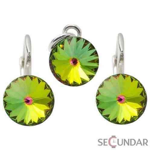 Set Argint 925 cu SWAROVSKI ELEMENTS Rivoli 8 mm Vitrail Medium