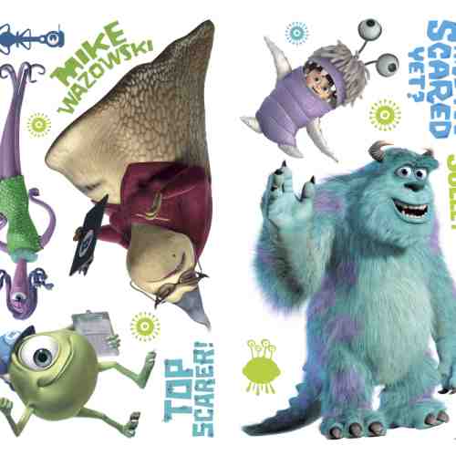 Stickere MONSTERS INC | 4 colite de 25,4 cm x 45,7 cm