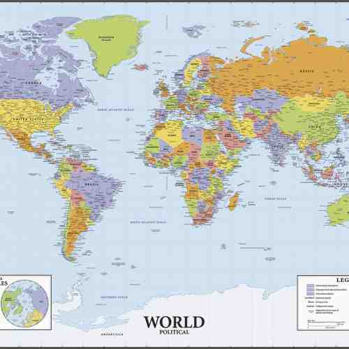 Tabla de scris WORLD MAP DRY ERASE | 96 x 64,1 cm