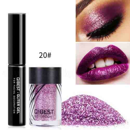 Glitter ochi cu adeziv inclus Glowing Metallic #20 Mauve Pearl