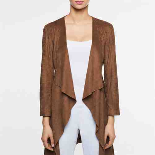 Jachetă Long Line Suede