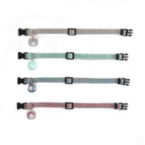 Zgarda cu clopotel pentru pisici din nylon Beeztees Grey