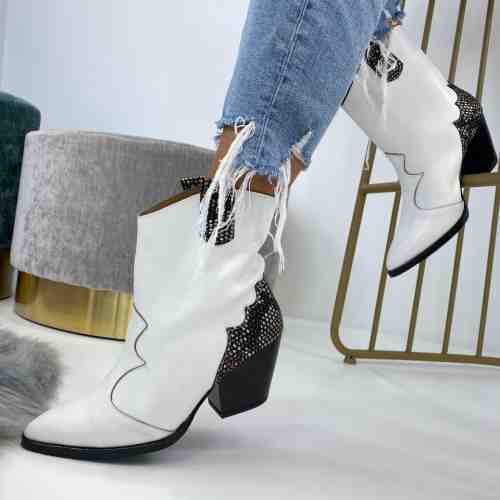 Botine Sloane Albe #B5819