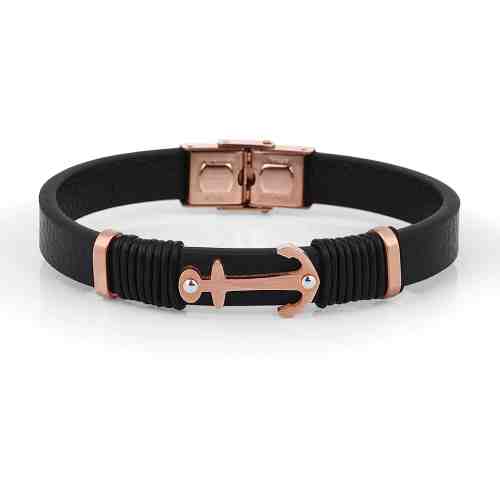 Bratara neagra, Daniel Klein, pentru barbati, din piele, DKB.6.2020.03