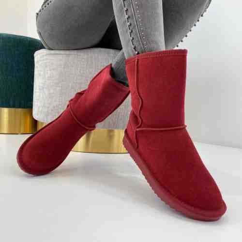Cizme Din Piele Naturala Olivia Bordo #B6027