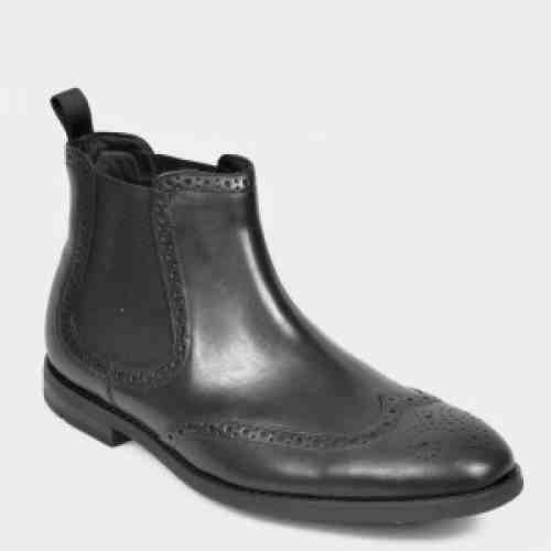 Ghete CLARKS negre, Ronnie Top, din piele naturala
