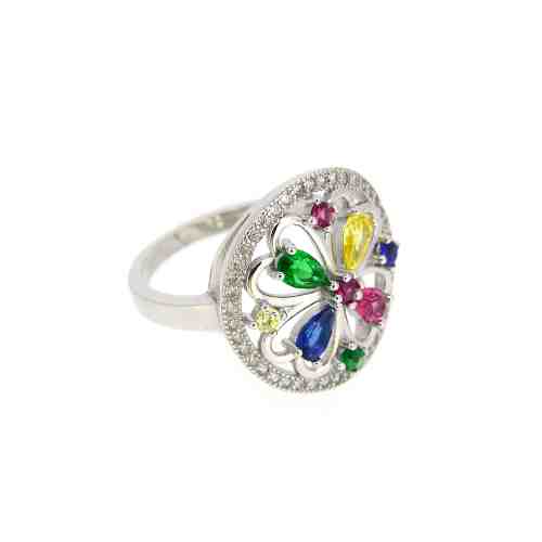 Inel din Argint 925, decorat cu zirconiu multicolor, m57