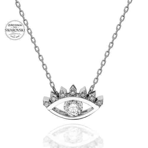 Lant din Argint 925 cu pandantiv model ochiul lui horus cu cristale swarovski