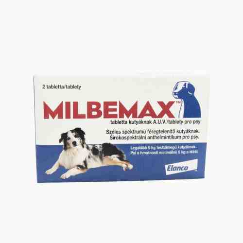 Milbemax Dog 12.5 / 125 mg (5 - 25 kg), 2 tablete