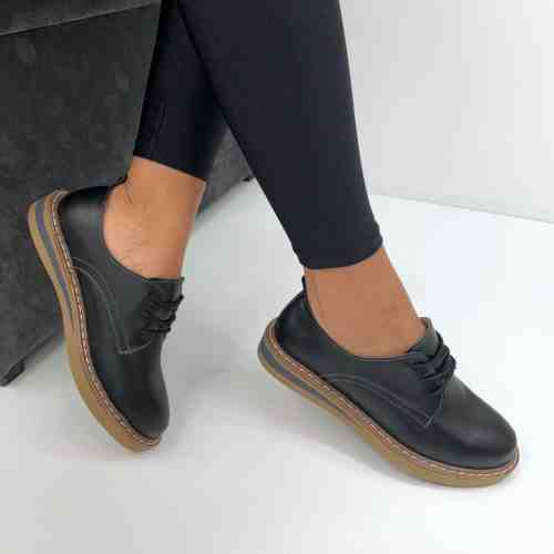 Pantofi Piele Naturala Cruise Negri #B5157