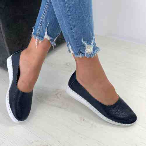 Pantofi Piele Naturala Felipe Bleumarin #B4305
