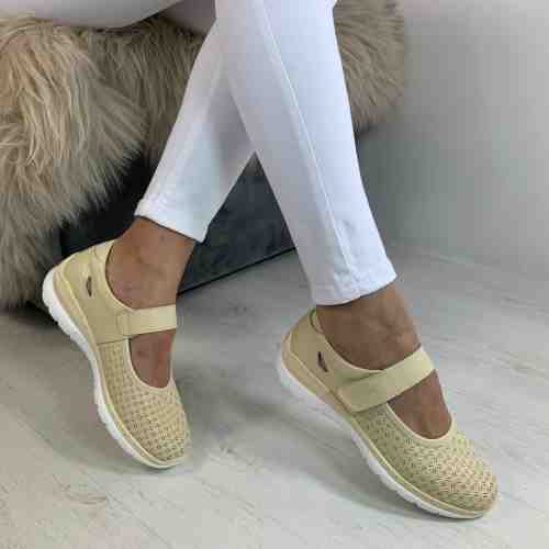 Pantofi Piele Naturala Mirana Bej #B4024