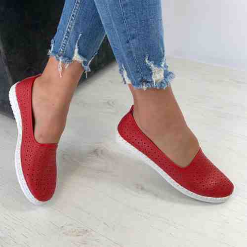 Pantofi Piele Naturala Sema Rosii #B4298