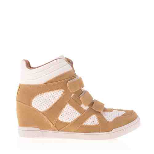 Pantofi sport dama Georgiana camel cu alb