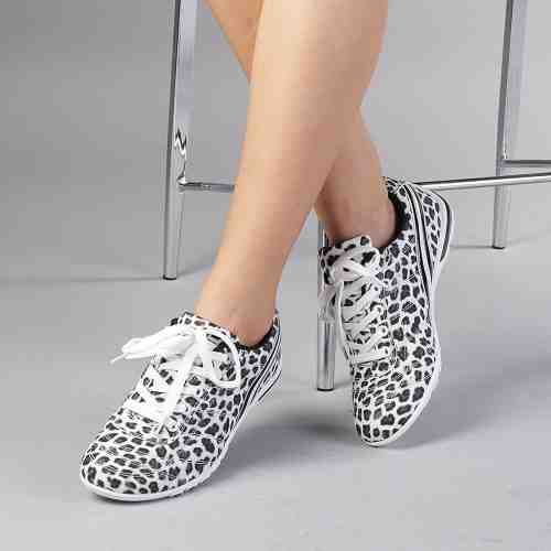 Pantofi sport dama Minodora albi cu negru