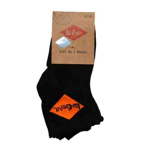 Set 3 perechi sosete copii Lee Cooper Florentin 2 negre cu logo colorat