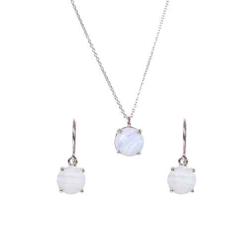 Set argint cercei si pandantiv agate Thailanda